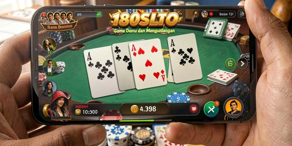 Tampilan screenshot utama 180SLOT menampilkan gameplay Domino yang seru.
