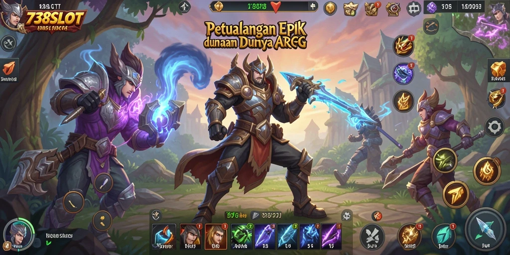 Tampilan menarik dari gameplay petualangan ARPG 738SLOT.