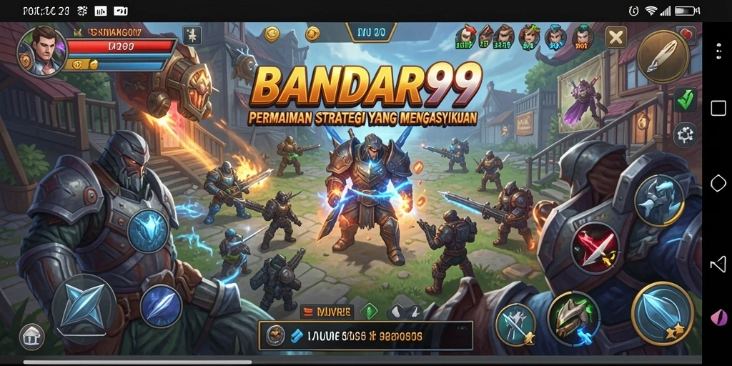 Screenshot gameplay menunjukkan aksi strategis intens di BANDAR99.