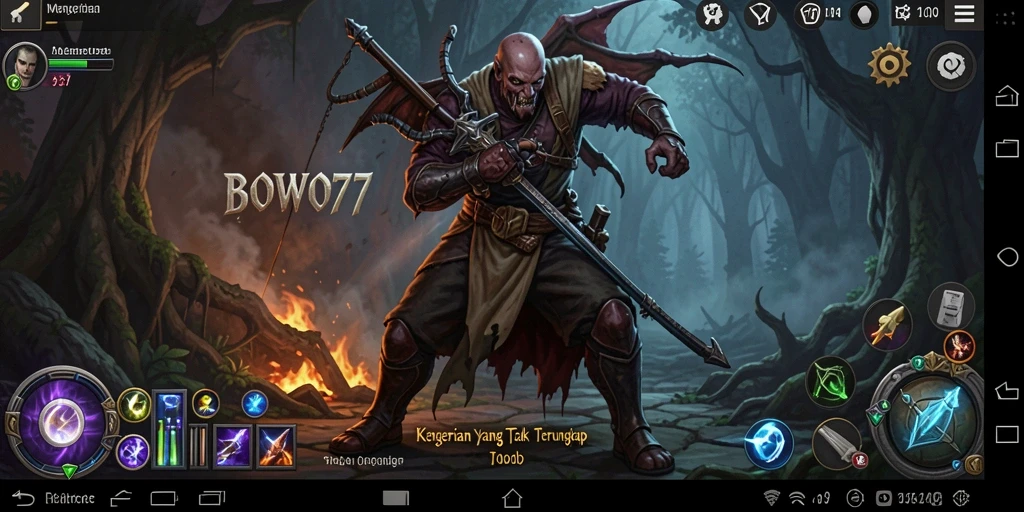 Screenshot <strong>BOWO77</strong> menampilkan suasana gameplay horor yang mendebarkan.