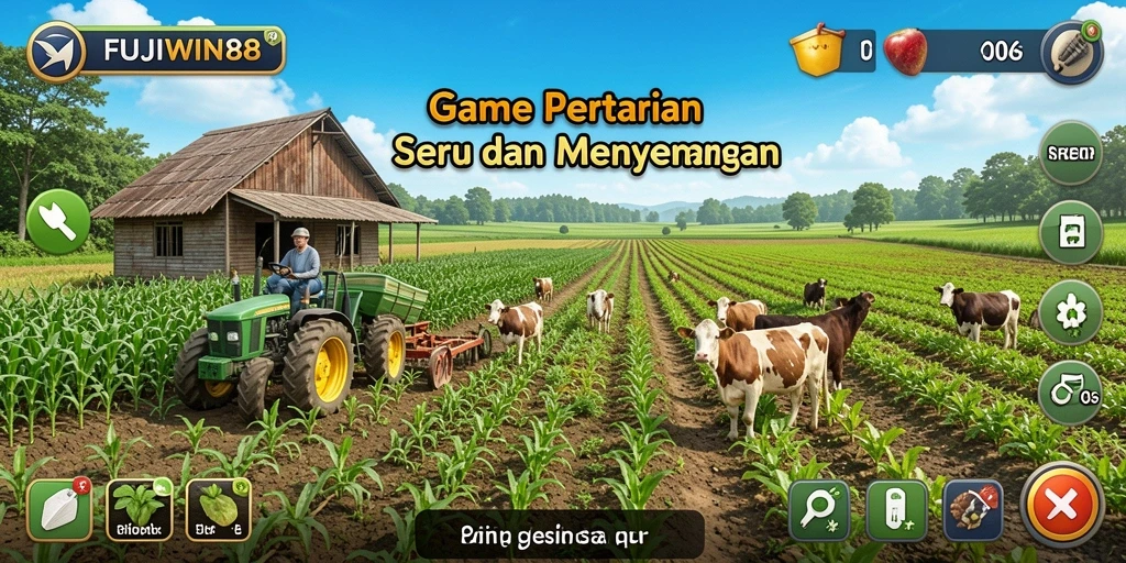 Tampilan menarik dari gameplay <strong>FUJIWIN88</strong> saat bertani dengan berbagai tanaman.