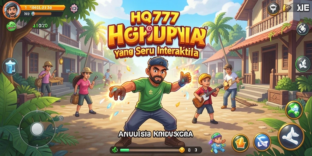 Tampilan gameplay menarik dari HQ777 yang menggambarkan simulasi kehidupan.