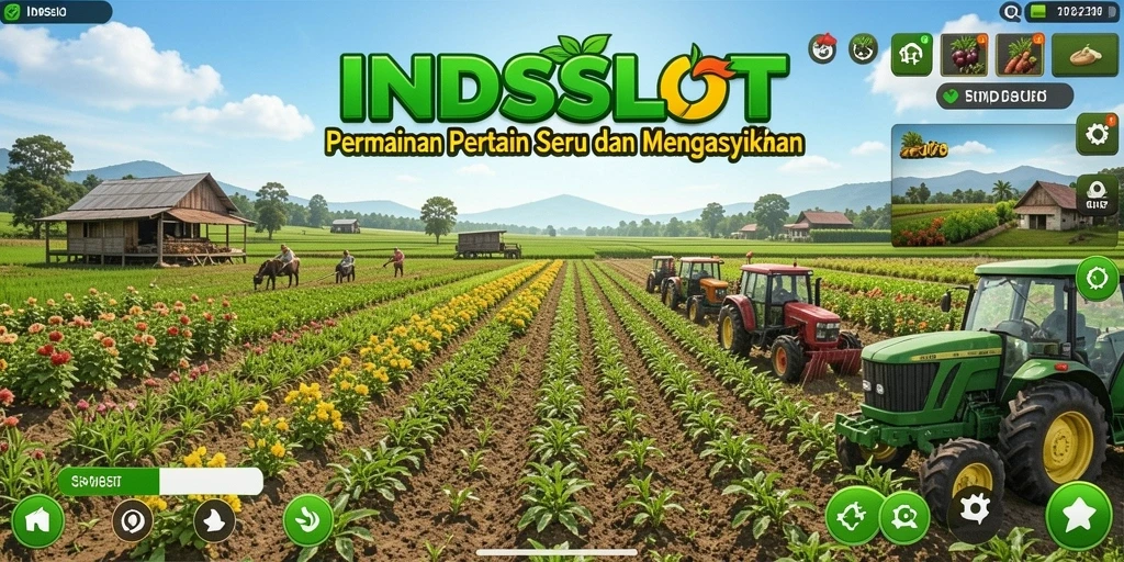 Screenshot utama INDSLOT menampilkan pengalaman gameplay pertanian yang menarik.
