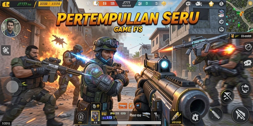 Gameplay JT777 yang intens dan seru dalam mode FPS.