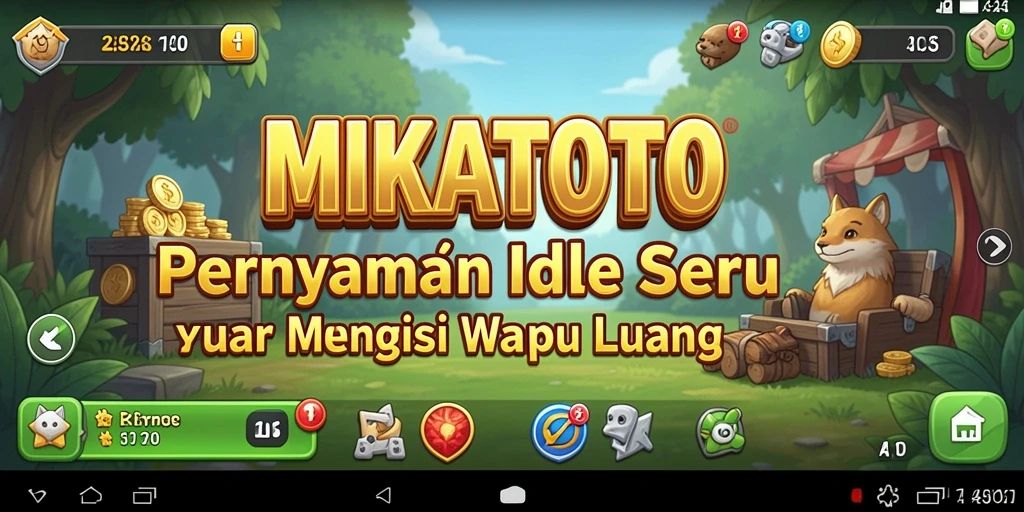 Screenshot gameplay MIKATOTO yang menunjukkan kemajuan dalam game Idle.