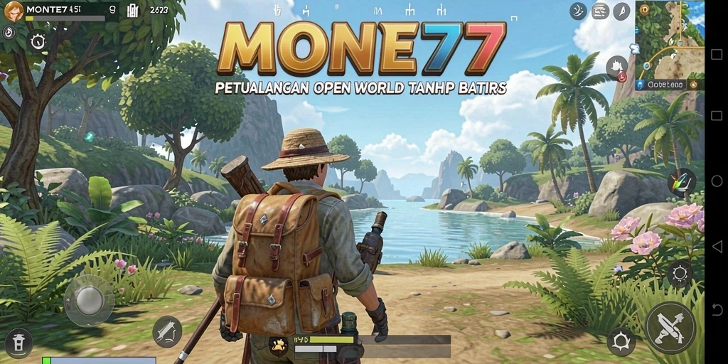 Screenshot menarik dari gameplay Open World di MONTE77.