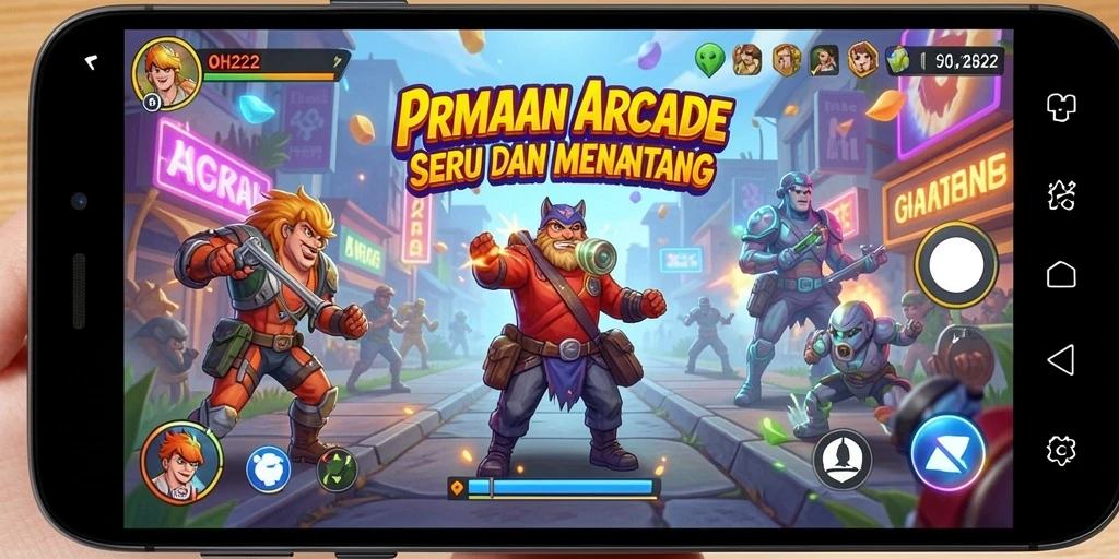 Tampilan gameplay seru dari game Arcade OH222 yang menantang.