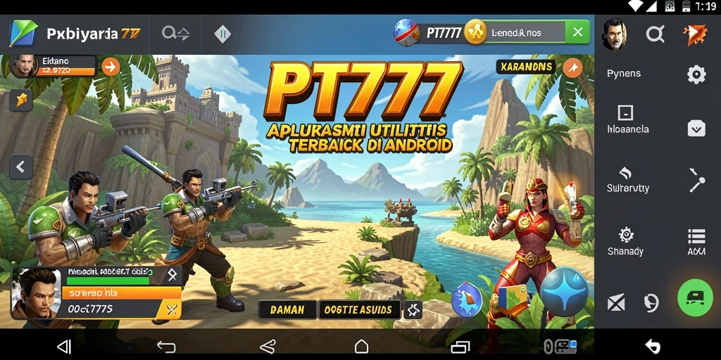 Screenshot utama PT777 menampilkan fitur manajemen file yang praktis.