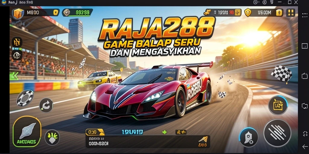 Screenshot dari gameplay RAJA288 yang menunjukkan aksi balapan menarik.