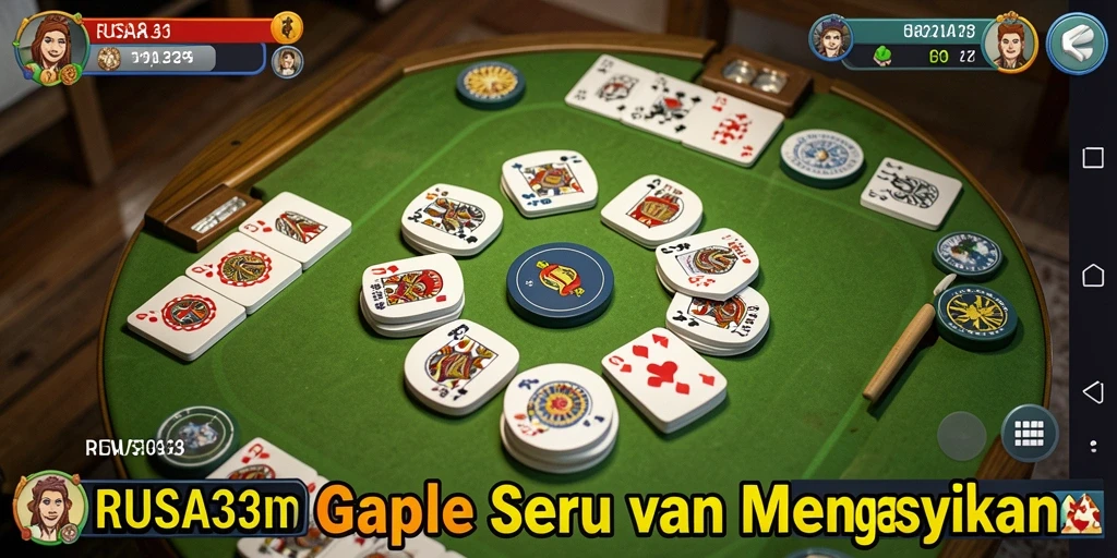 Tampilan gameplay seru dari RUSA33 yang menggugah semangat bermain Gaple.