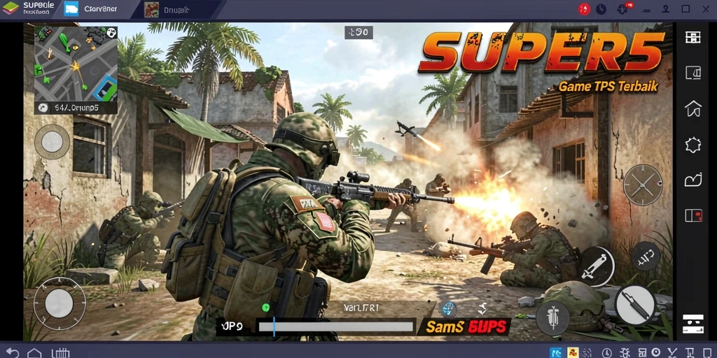 Tampilan aksi seru dalam gameplay SUPER5 dengan grafik yang menakjubkan.