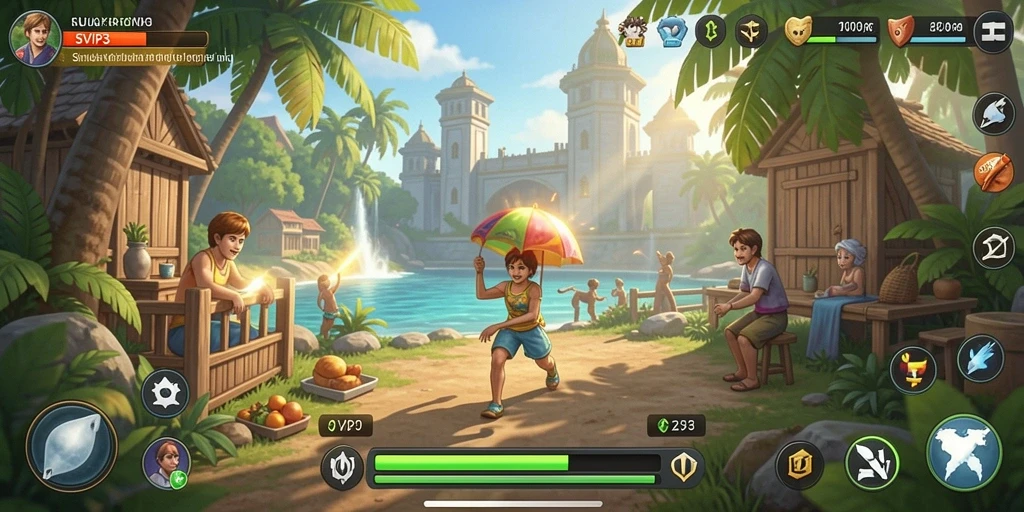 Tampilan gameplay menarik dari SVIP3 dengan elemen simulasi kehidupan.
