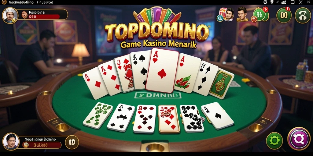 Screenshot gameplay TOPDOMINO yang menggambarkan keseruan permainan Kasino.
