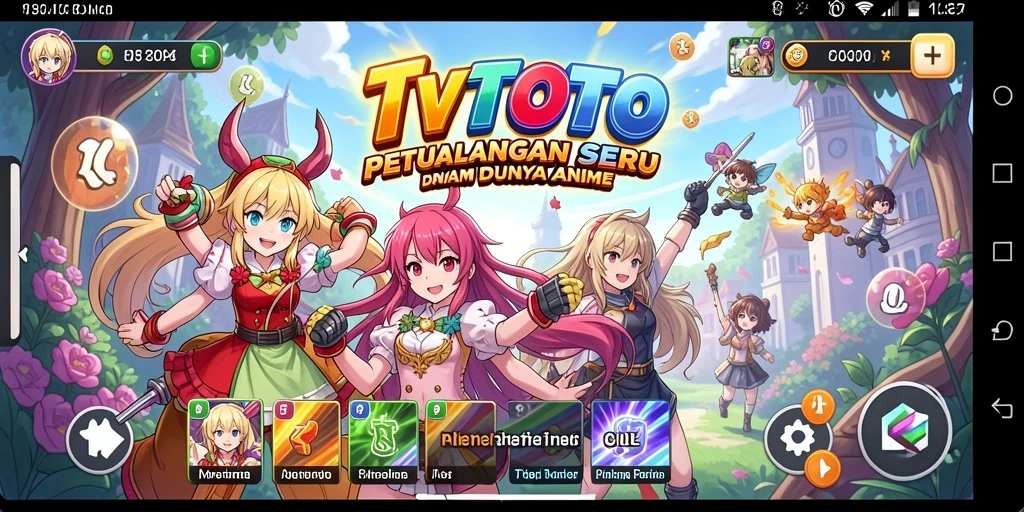 Tampilan seru gameplay TVTOTO dengan karakter anime ikonik.