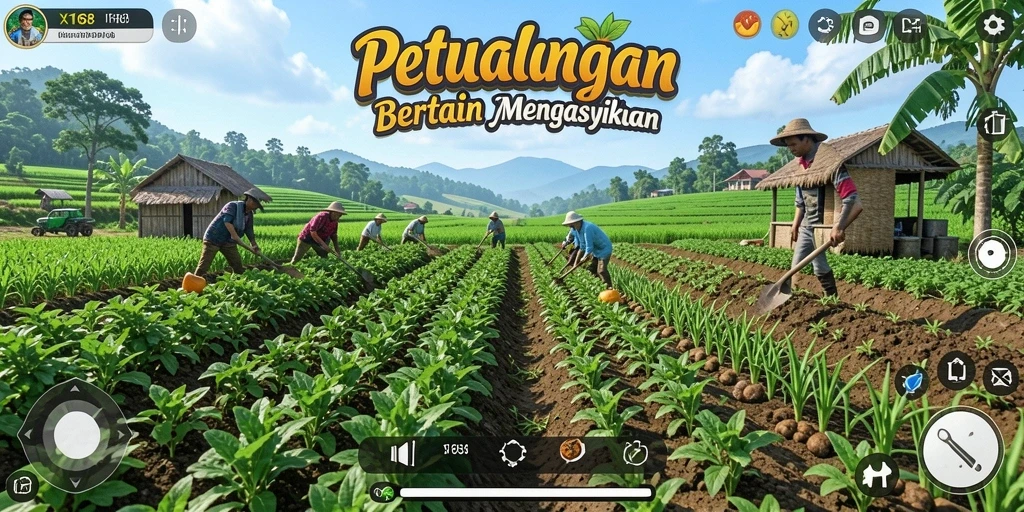 Tampilan gameplay Farming yang mengasyikkan dan interaktif.