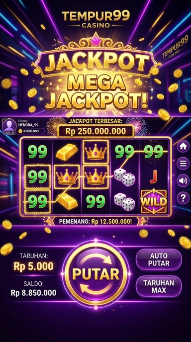 Tampilan utama aplikasi tempur99 dengan berbagai kategori.